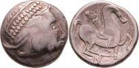 AR leh.tetradrachma - typ Kinnlos - stylizovaná hlava