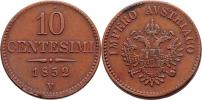 10 Centesimi 1852 V - menší typ