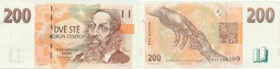 200 Kčs 1998  sér. E 62       Baj. CZ 20;  Hej. CZ 24