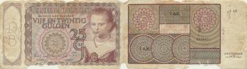 25 Gulden 3.4. 1944   sér. 7 AK            Pick 58_poškozená