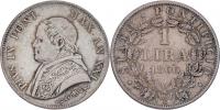 Lira 1866 R - XXI.rok pontifikátu - střední hlava