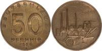 50 Pfennig 1950 A - bronz        KM 4        "R"