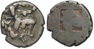 Thrákia. Thasos (463-411 př.). Ag statér (7,48 g). Satyr s Nymfou v erot. pozici / quadratum incusum. SG-1746