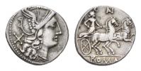 Anonymous series with AN or AV.  Denarius circa 194-190